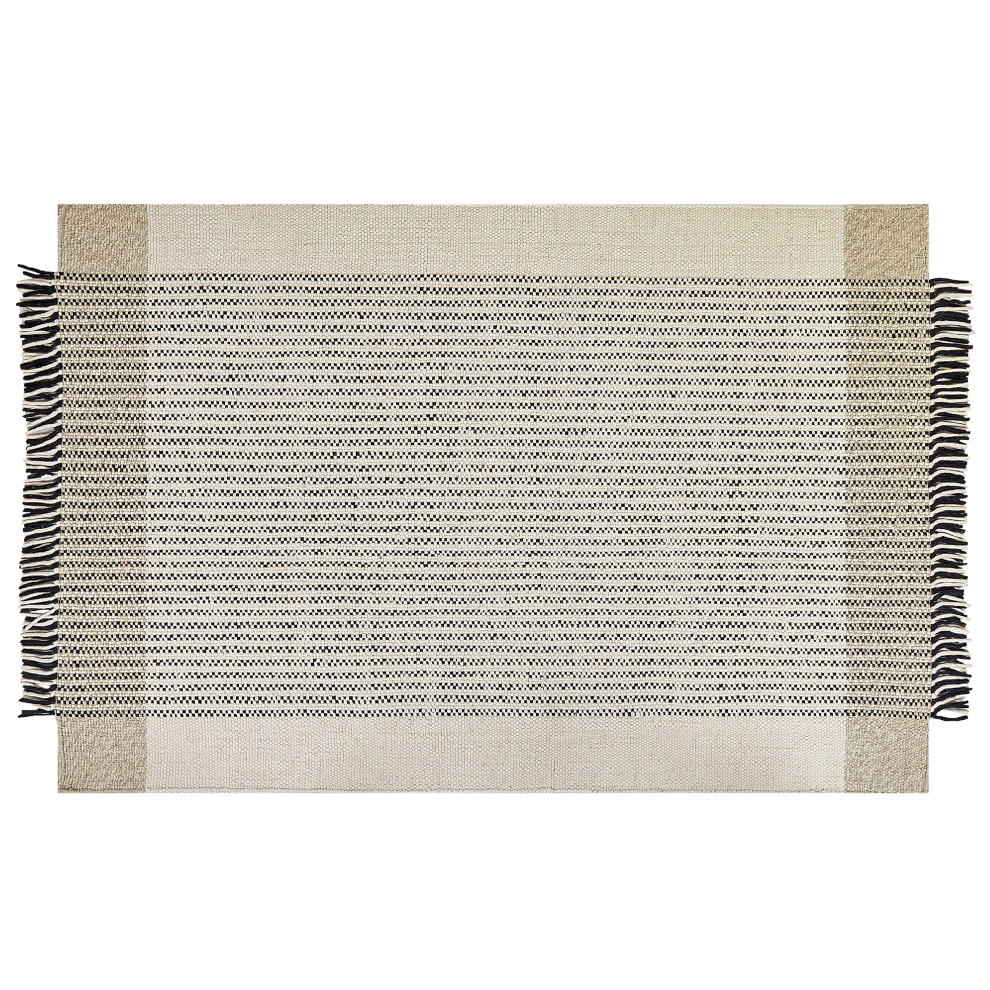 Beliani Rug Divarli Beige 140 X 200 Cm Wool