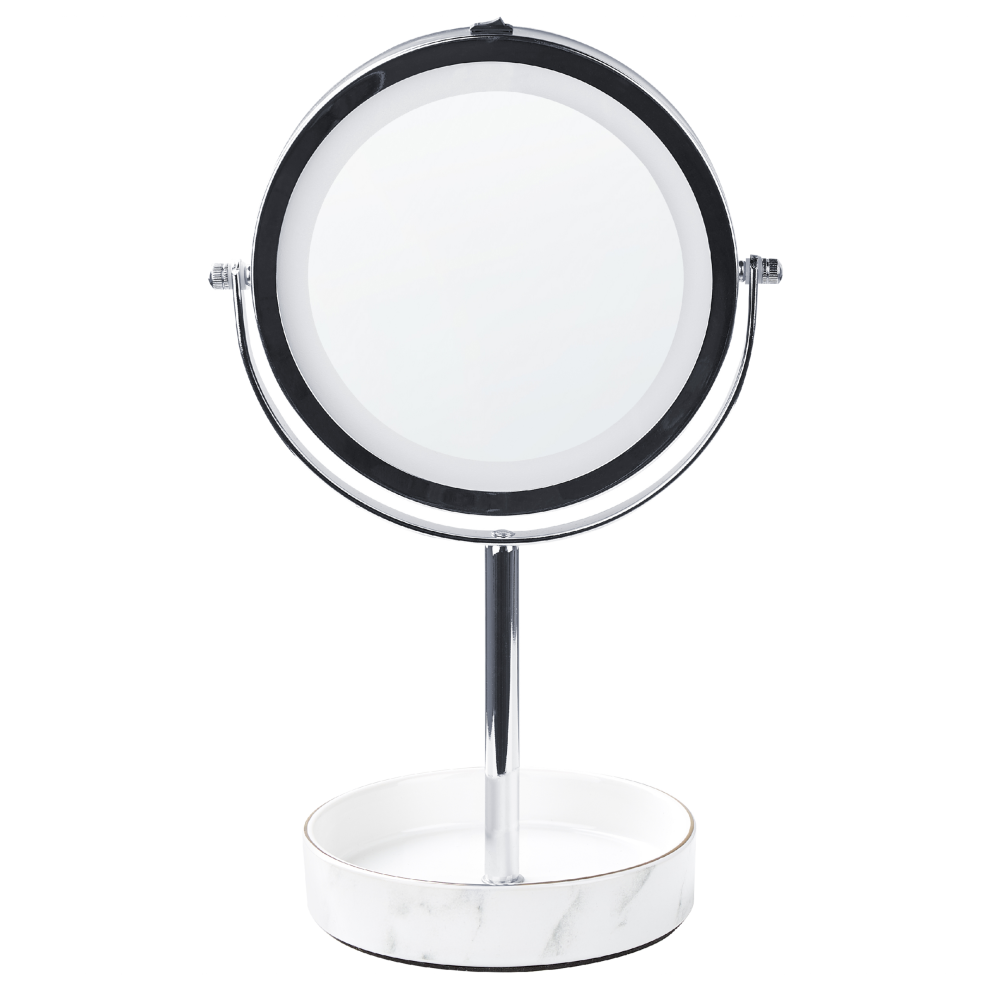 Beliani Makeup Mirror Led Savoie White/ Silver