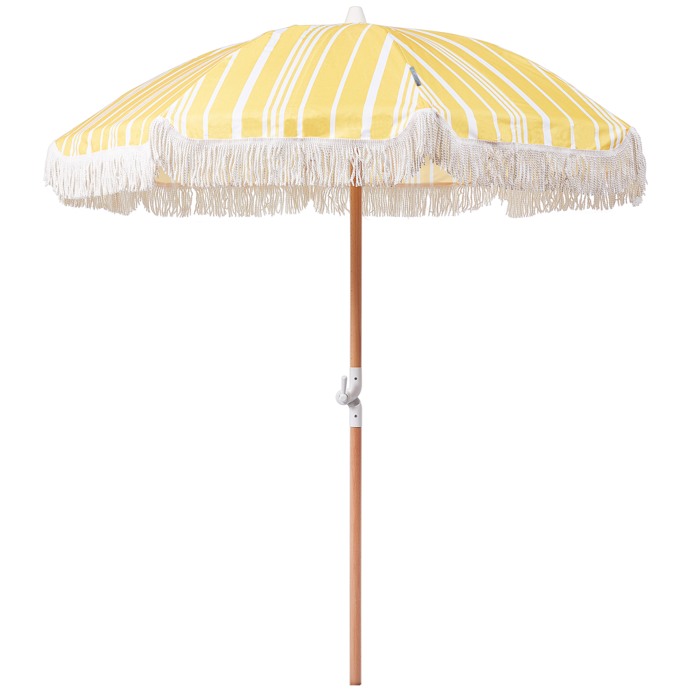 Beliani Patio Parasol 150 Cm Mondello Yellow