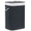 Beliani Laundry Basket KOMARI Bamboo Black 72 L 1