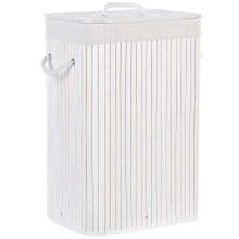 Laundry Basket KOMARI Bamboo White 72 L