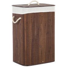 Laundry Basket KOMARI Bamboo Dark Brown 72 L