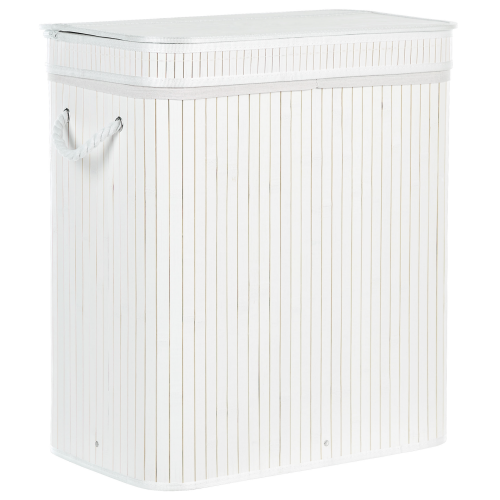 Beliani Laundry Basket KALTHOTA Bamboo White 100 L