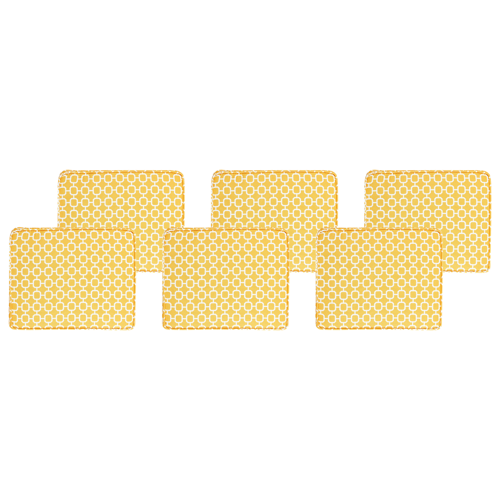 Beliani Set Of 6 Garden Chair Cushions Tolve 39 X 31 Cm Yellow