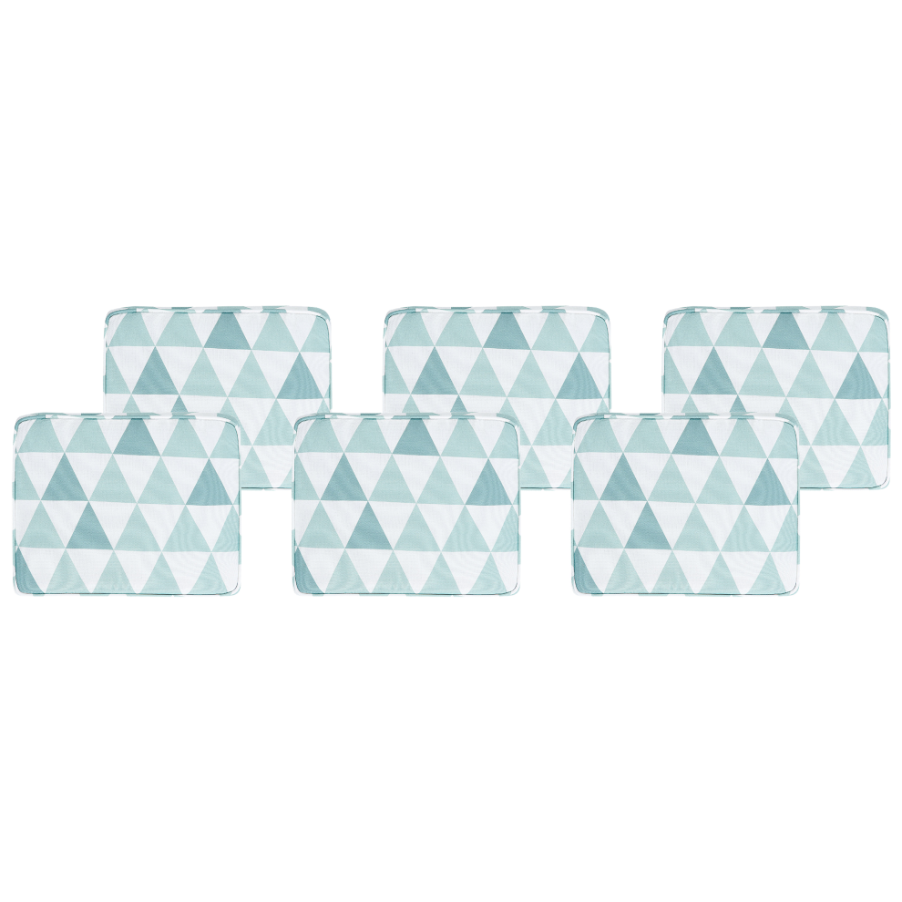 Beliani Set Of 6 Garden Chair Cushions Tolve 39 X 31 Cm Light Blue
