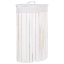 Laundry Basket MATARA Bamboo White 57 L