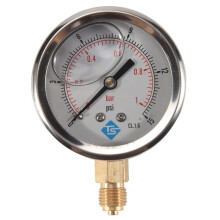 TS Low Pressure Pressure Gauge 0-1Bar 0- 15PSI 1/4 inch 68mm Dial Hydraulic Water Pressure Gauge Manometer Measuring Tool