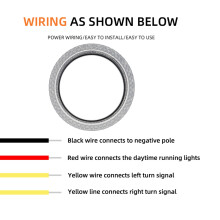 2 in 1 RGB Led Symphony Angel Eyes Ring Light for Cars with App Control DRL Daytime Running Light