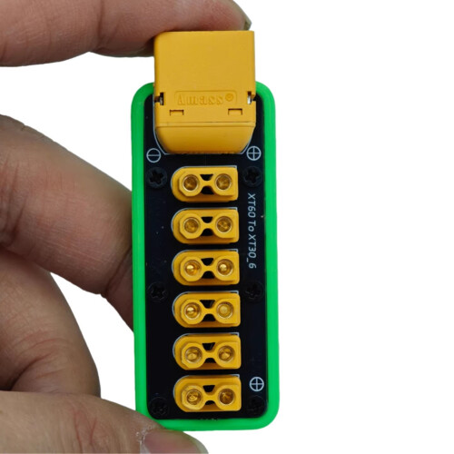 100A XT60 Port Input Load Power Distribution Board 6-Channel XT30 Output Terminals PDB Module for RC Drone/Car W Base 2