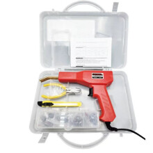 Kit de Soldadura de Plástico para Reparación de Parachoques de Coche con 200 Grapas y Mango Ergonómico para Diversas Piezas de Plástico. Enchufe