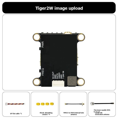 5.8GHz VTX 2W FPV Video Transmitter 7-24V Wide Input Adjustable Power Long-Range Drone Video Transmission Module 2