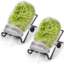 Keimset für Samen, 2 Stück, Glas mit Edelstahlsieben — keimset, keimglas, keimgläser, sieb aus edelstahl, keimständer, keimzucht zuhause