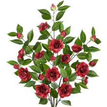 Flores Artificiales Camelia Juego de 3 Piezas Realistas Rojas 95 cm — decoración florero, flores seda, adornos salón