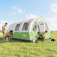 Outsunny Camping Tent, 3000mm Waterproof Family Tent for 5-6 Man, Green
