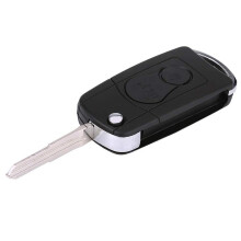 For  Actyon Kyron Rexton Flip Remote Car Key Shell Case 2 Buttons Car Accessories ,Black
