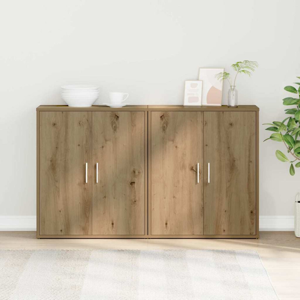 Vidaxl Sideboard 2 Pcs Artisan Oak 60 X 31 X 70 Cm Engineered Wood