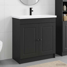 vidaXL Bathroom Furniture Set Black 78.5 x 37.5 x 81 cm