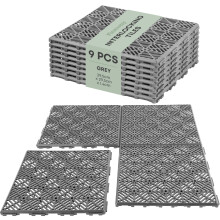 Fineway Grey Interlocking Garden Tiles Outdoor