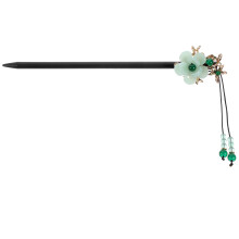 Vintage Haarstok Groen Met Kwast Voor Decoratie
