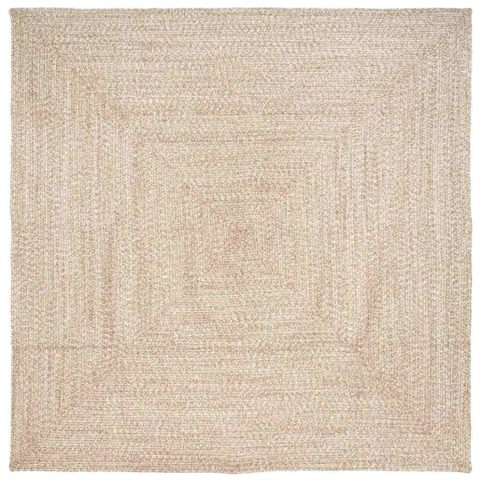 Vidaxl Area Rugs Natural And White 240 X 240 Cm Jute