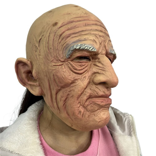 Realistisch opa latex hoofddeksel feestmasker 2