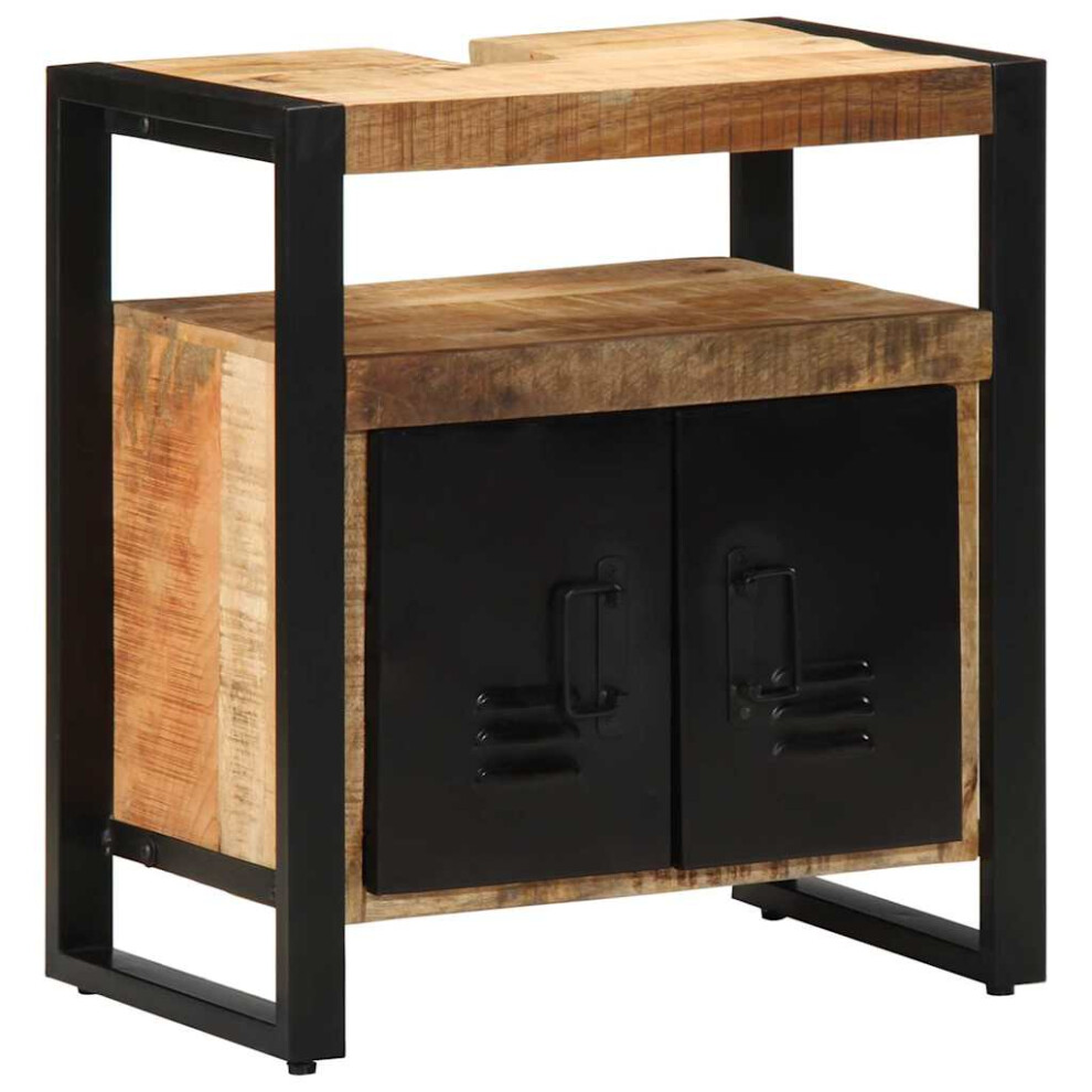 Vidaxl Bathroom Cabinet Brown 55 X 35 X 60 Cm Solid Mango Wood