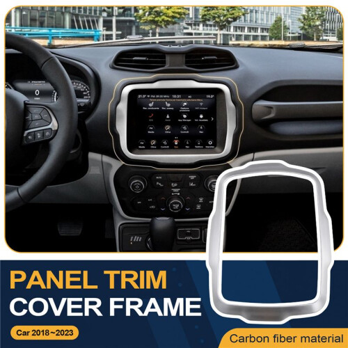 Car Front Navigation GPS Panel Decorative Cover Frame Trim for  Renegade 2018-2023 Interior Accessories Silver 2