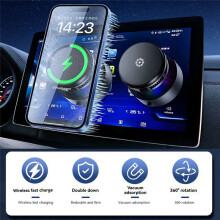 Cooling Car Magnetic Vacuum Phone Holder in Car 15W Wireless Fast Charger Bracket Universal GPS Stand
