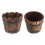 2Pièces Pots En Bois Carbonisé Pour Fleurs - Cache-Barils Rétro 1