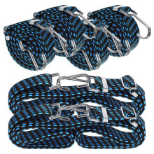 6St Blauwe Elastische Bungee Touwen Met Haken, Verstelbaar, Heavy Duty