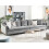 Beliani Sofa 4 Seater AURE Velvet Light Grey 2
