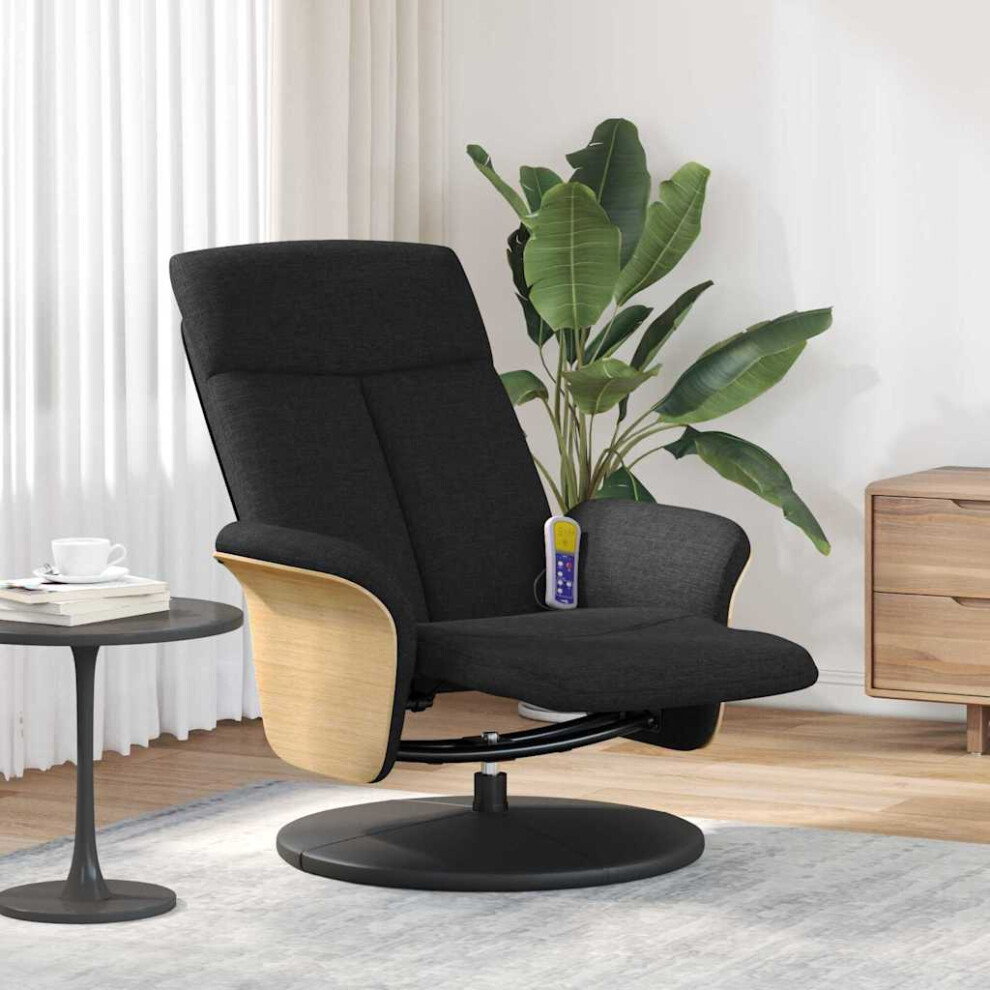 Vidaxl Massage Recliner Chair Black 79 X 87 X 104.5 Cm Fabric