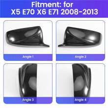 2pcs Side Wing Rearview Modified Car Styling Horn Mirror Housing for  X5 E70 X6 E71 2008-2013 Carbon Fiber Pattern