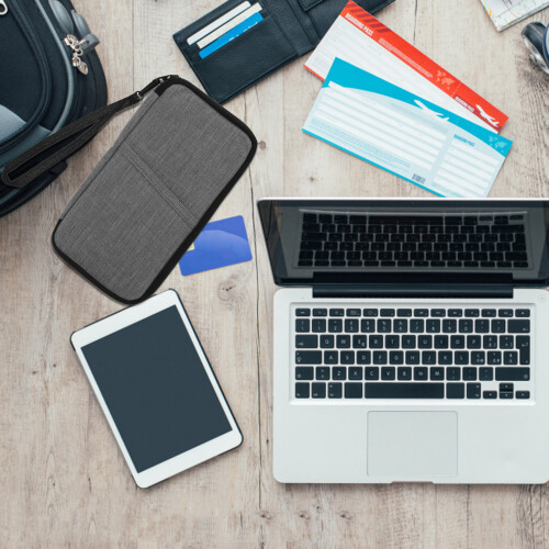 Functionele Grijze Passport Organizer Van Polyester 2