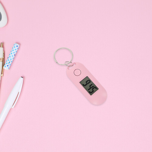 2St ABS Digitale Mini Sleutelhanger Roze Draagbaar En 2