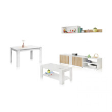 Pack salón con mesa de centro y mesa de comedor Alix Max