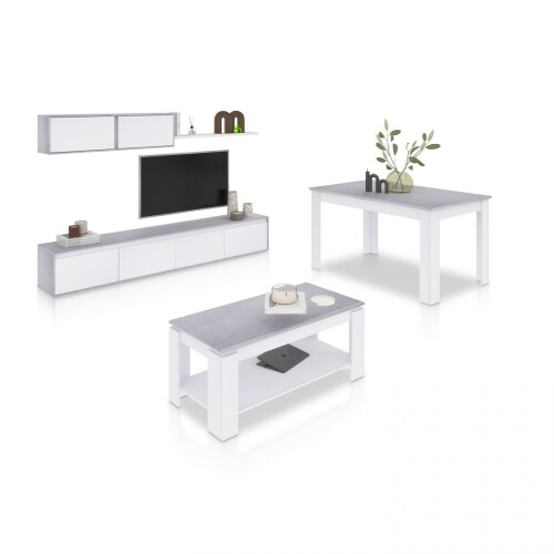Pack salón con mesa de centro y mesa de comedor Arlet Max