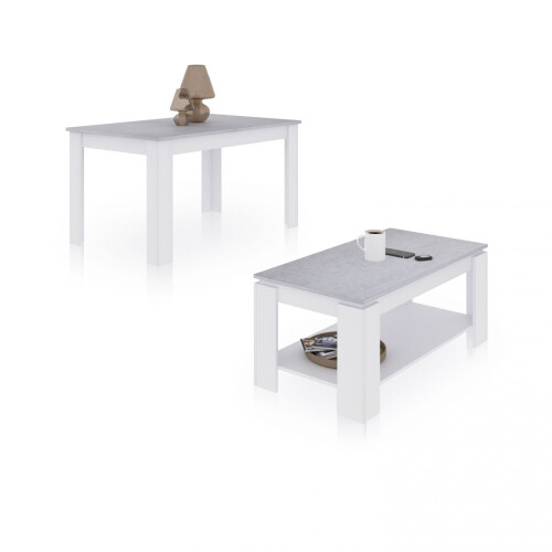 Pack mesa de comedor 140 y mesa de centro Lya