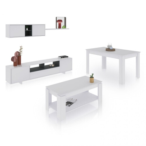 Pack salón con mesa de centro y mesa de comedor Kenzo Max V1A