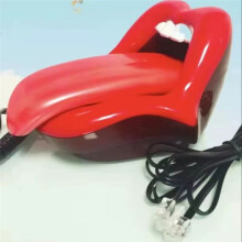 Funny Tongue Stretching Lips Corded Telephone with LED Indicator, Tone/Pulse Dial, Landline Phone US Plug