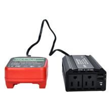 300W Power Inverter 18V to 110V for Battery Inverter Charger Adapter with 2 AC Outlet & 2 USB for Car