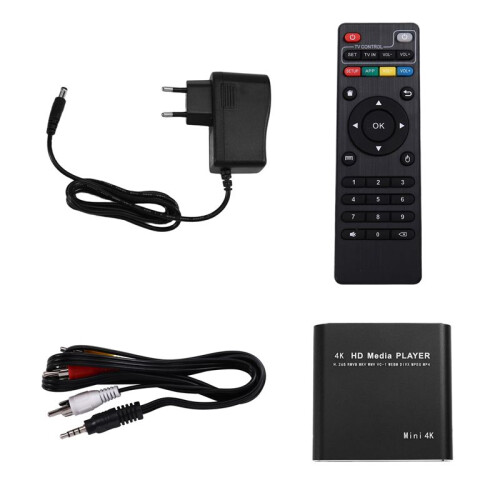Multimedia Player Full HD 4K USB External Media Player TV Box with  Media HDD Player EU Plug
