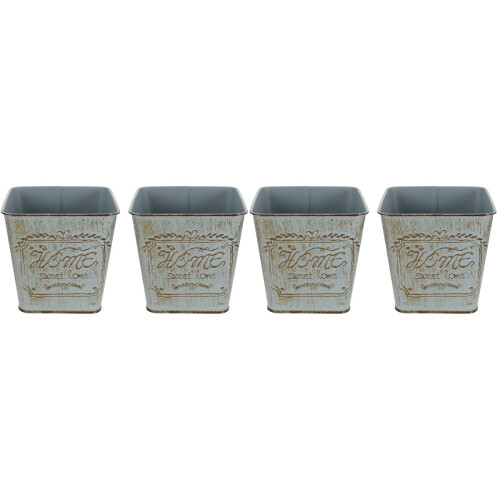 4Pièces Sceaux En Fer Pour Succulentes - Conteneurs Rétro 1