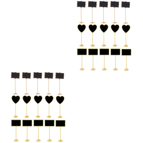 30Pièces Ardoises Noires Miniatures Avec Support Pour Signalétique 1
