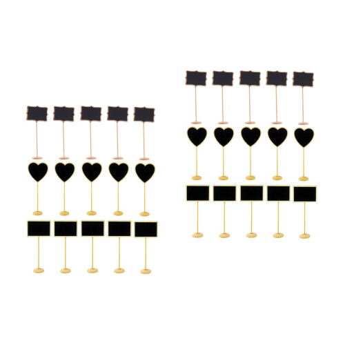 30Pièces Ardoises Noires Miniatures Avec Support Pour Signalétique 2
