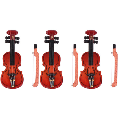 3Pièces Mini Violons Marron Décoratifs Accessoires Maison De 2