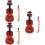 3Pièces Mini Violons Marron Décoratifs Accessoires Maison De 6