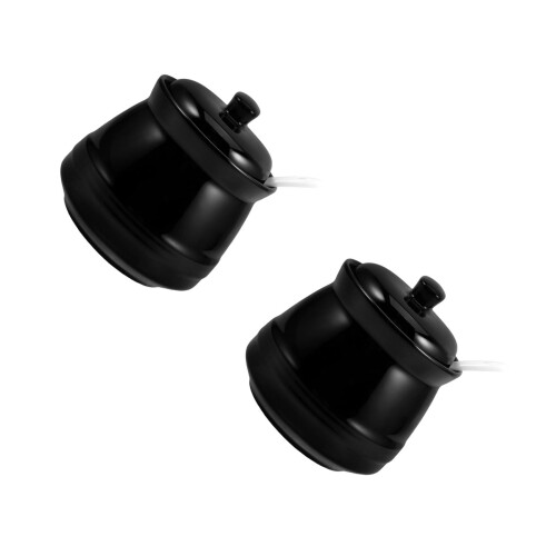 2Pièces Boîte Sucre Céramique Noire Design Compact 1