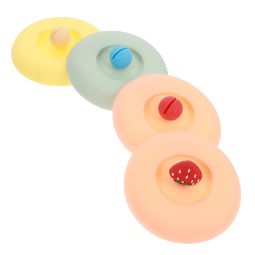 8Pièces Couvercles Silicone Etanches Design Cartoon Couleurs Multiples 1