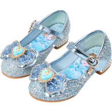 Zapatos de Tacón para Niña Princesa Lentejuelas Cristales Azul 30 EU — zapatos niña, calzado infantil vestir